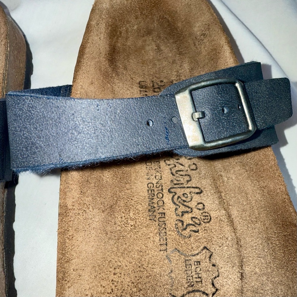 Birkenstock Navy Blue Two-Strap Slide Sandals - Picture 10 of 10